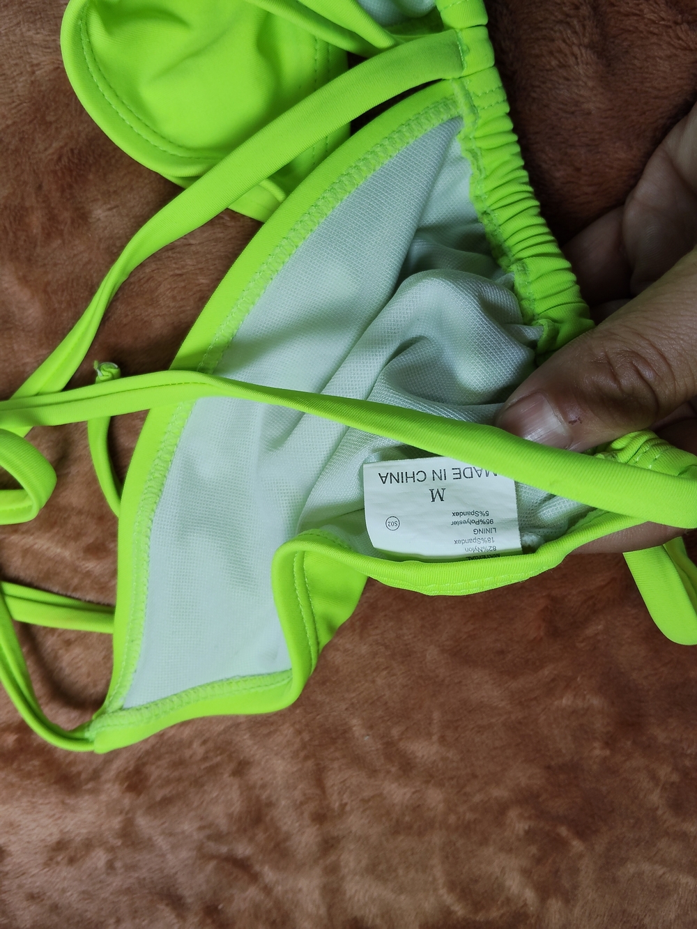 Neon Green Triangle String Bikini Set - Picture 3 of 5